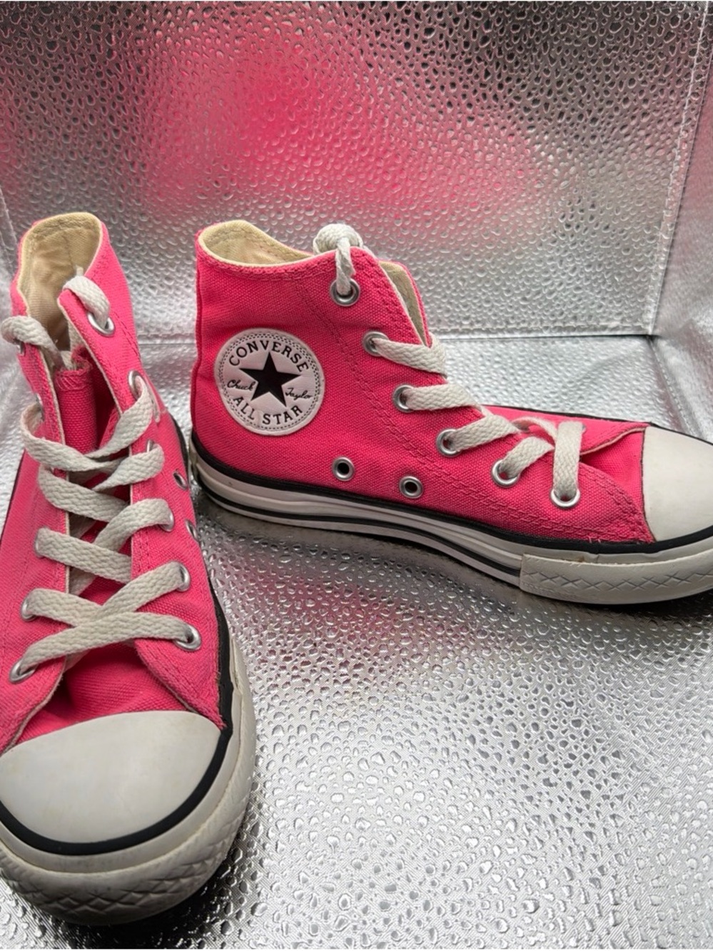 Converse Chunk Taylor All star Kids Hot Pink High-Top Sneakers Sz 12